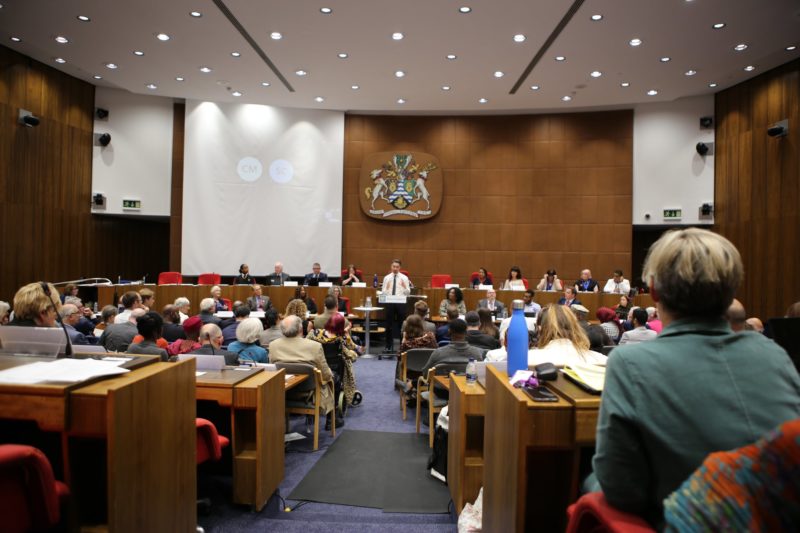 Lewisham Labour Mayor Damien Egan speaking at the Council AGM